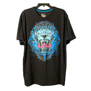 Nike Lebron James T-Shirt Heart of the Lion Graphic Tee Dri-Fit Black Blue NBA